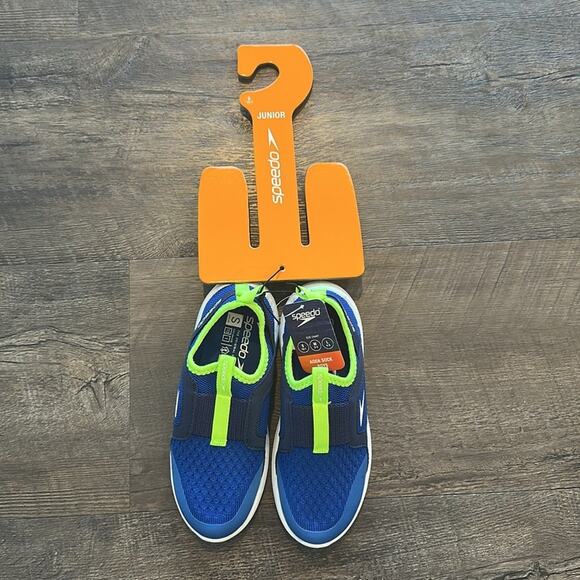 Speedo Junior Small Pull-On Picton Blue/Navy‎ Aqua Sock Water Shoes - Picture 5 of 10